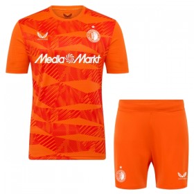 Virallinen pelipaita Feyenoord Rotterdam Maalivahti 2025-26 Lyhythihainen Oranssi - Lasten ( + Lyhyet housut )